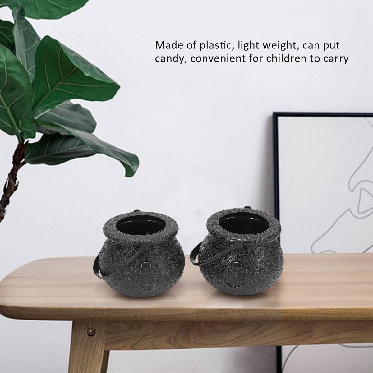 10Pcs Black Candy Holder Pot Candy Bucket for