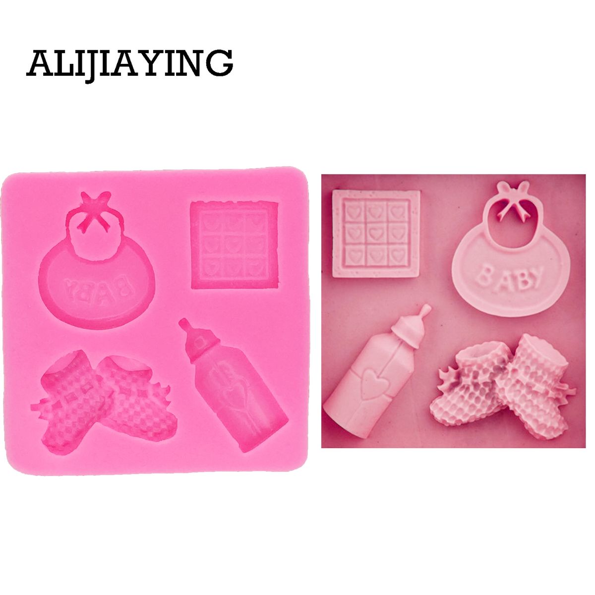 M0254 1Pcs Baby Shoes Silicone Mold Fondant Mould Saliva