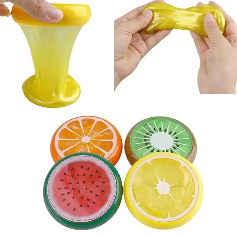 18Pcs Fruit Magnetic Colored Clay Mud Kids Baby Fun Toys Crystal  Intelligent Hand Gum Plasticine Rubber  Playdough Gift TY0135