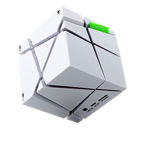 Portable Bluetooth Speaker Led Light Cube Speakers With Fm Radio 30 Build-in Microphone (White) HT-S