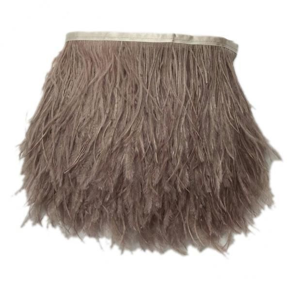 3-6pack Ostrich  Fringe Trim Costume Sewing Crafts Decor 9-15cm Brown