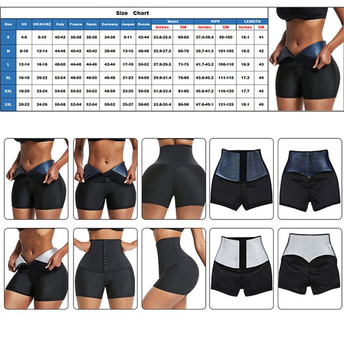 Women's Waist Shapewear Sauna Sweat Panties - Black Blue