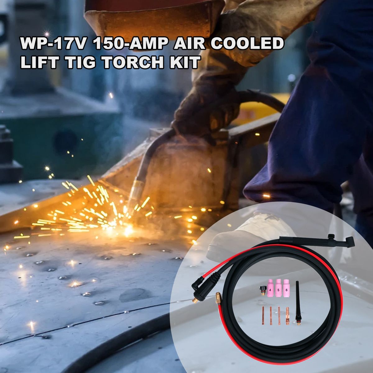 WP-17V Lift TIG Torch 150Amp 12ft Cable Air Cooled Welding
