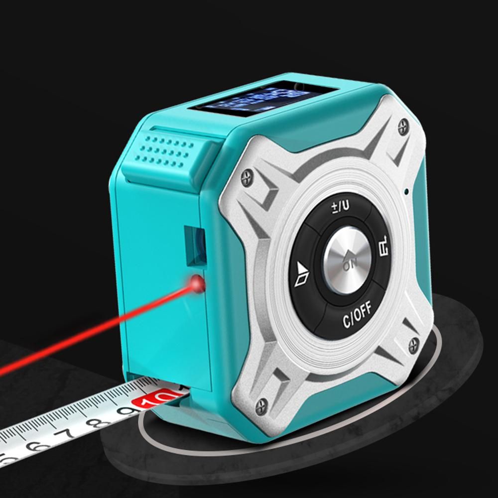 3 in 1 Laser Tape Measure Digital Ranger Finder 16Ft Measuring Tape 131Ft Rechargeable Multi Function Laser Measure Distance/ Area/ Volume/ Pythagorean, Unit Switching, Data Storage