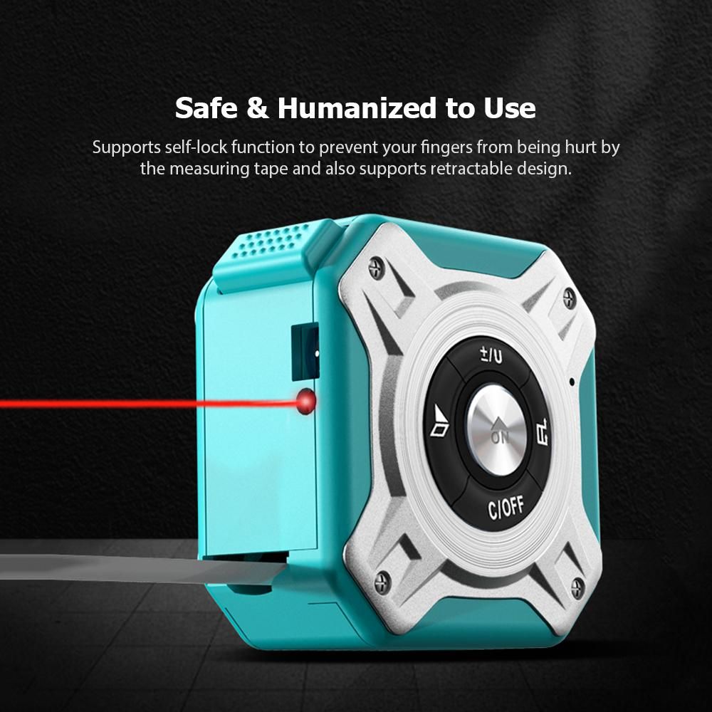 3 in 1 Laser Tape Measure Digital Ranger Finder 16Ft Measuring Tape 131Ft Rechargeable Multi Function Laser Measure Distance/ Area/ Volume/ Pythagorean, Unit Switching, Data Storage
