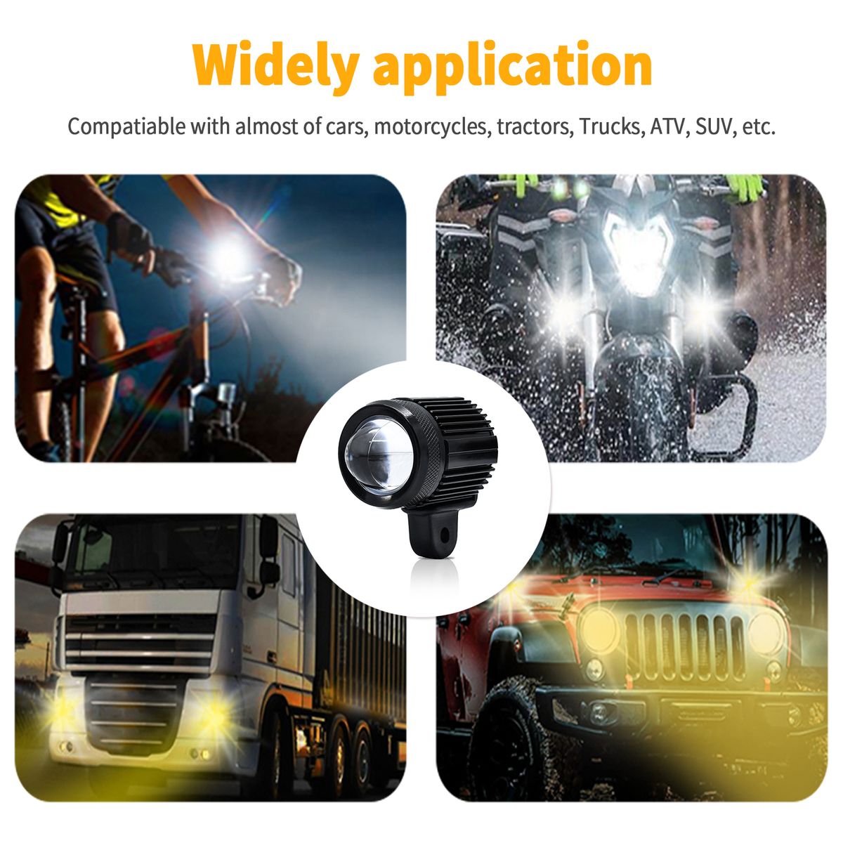 2Pcs Motorcycle Spot Light Motorcycle LED Driving Light Fog