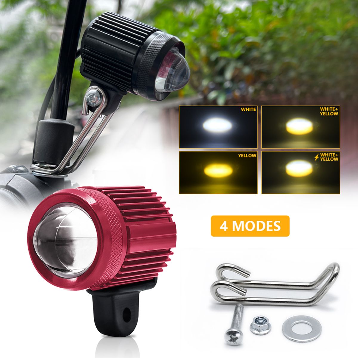 2Pcs Motorcycle Spot Light Motorcycle LED Driving Light Fog