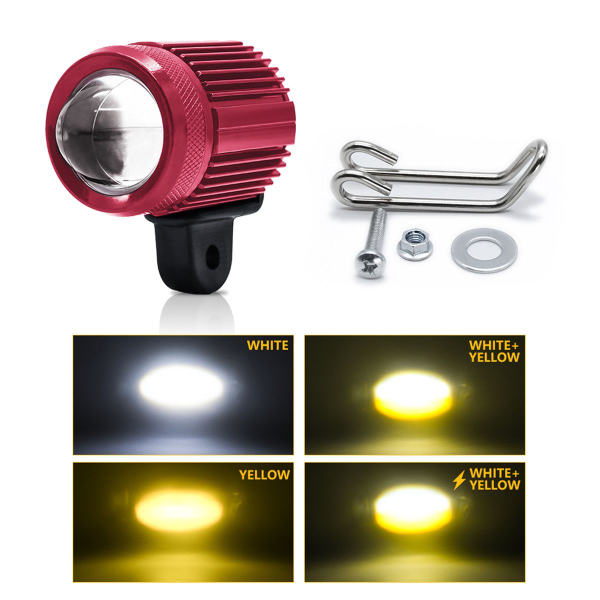 2Pcs Motorcycle Spot Light Motorcycle LED Driving Light Fog