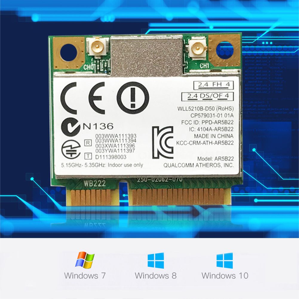 300Mbps Mini PCI-E Wireless Adapter 2.4G 5G Dual Band