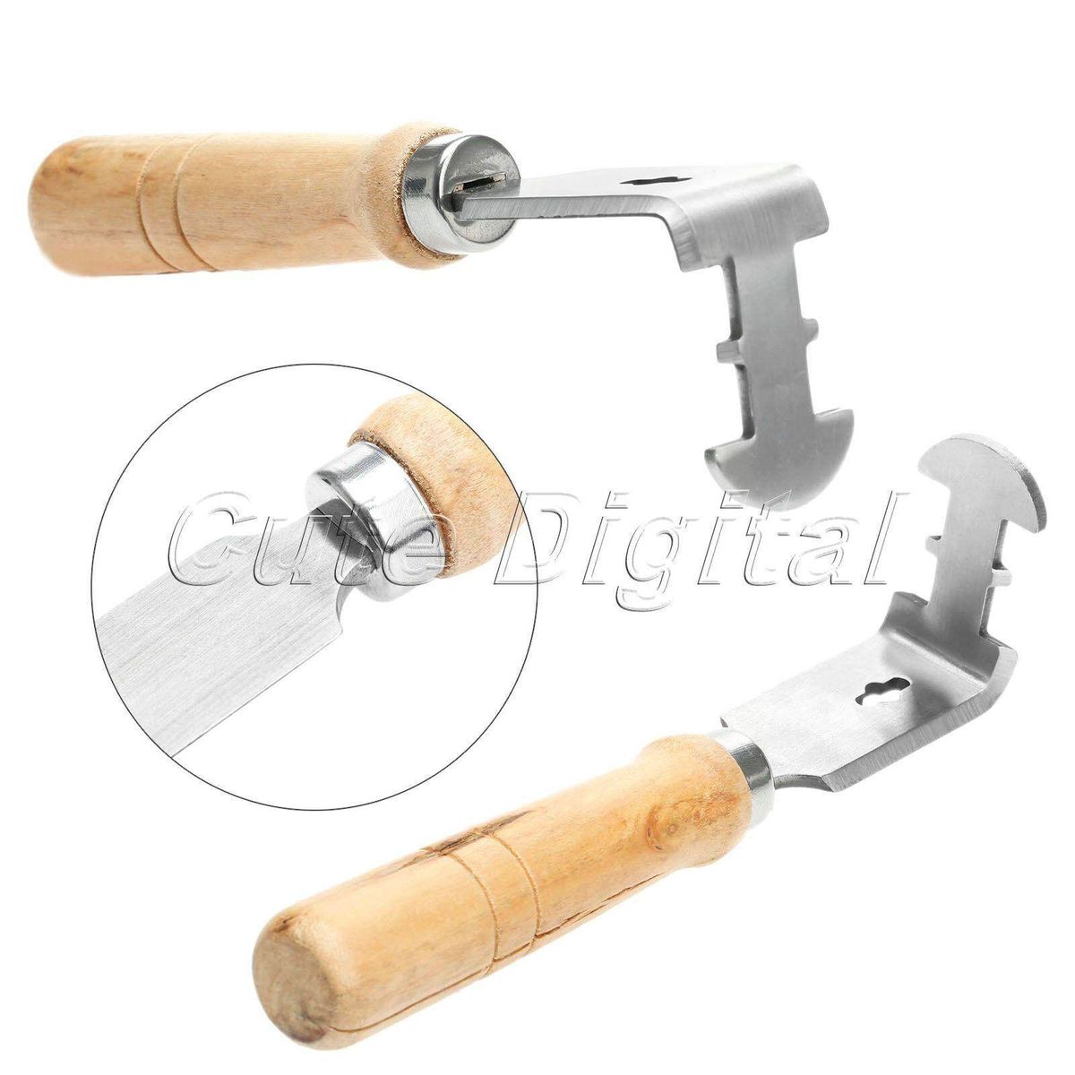 Stainless Steel Bee Hive Frame Cleaning Cleaner Scraper Beekeeping Wooden Handle