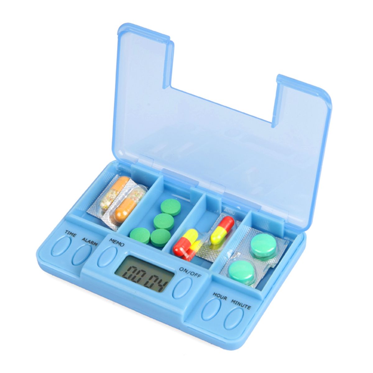 4 G-rid M-edicine Storage Box Separated P-ill Organizer With