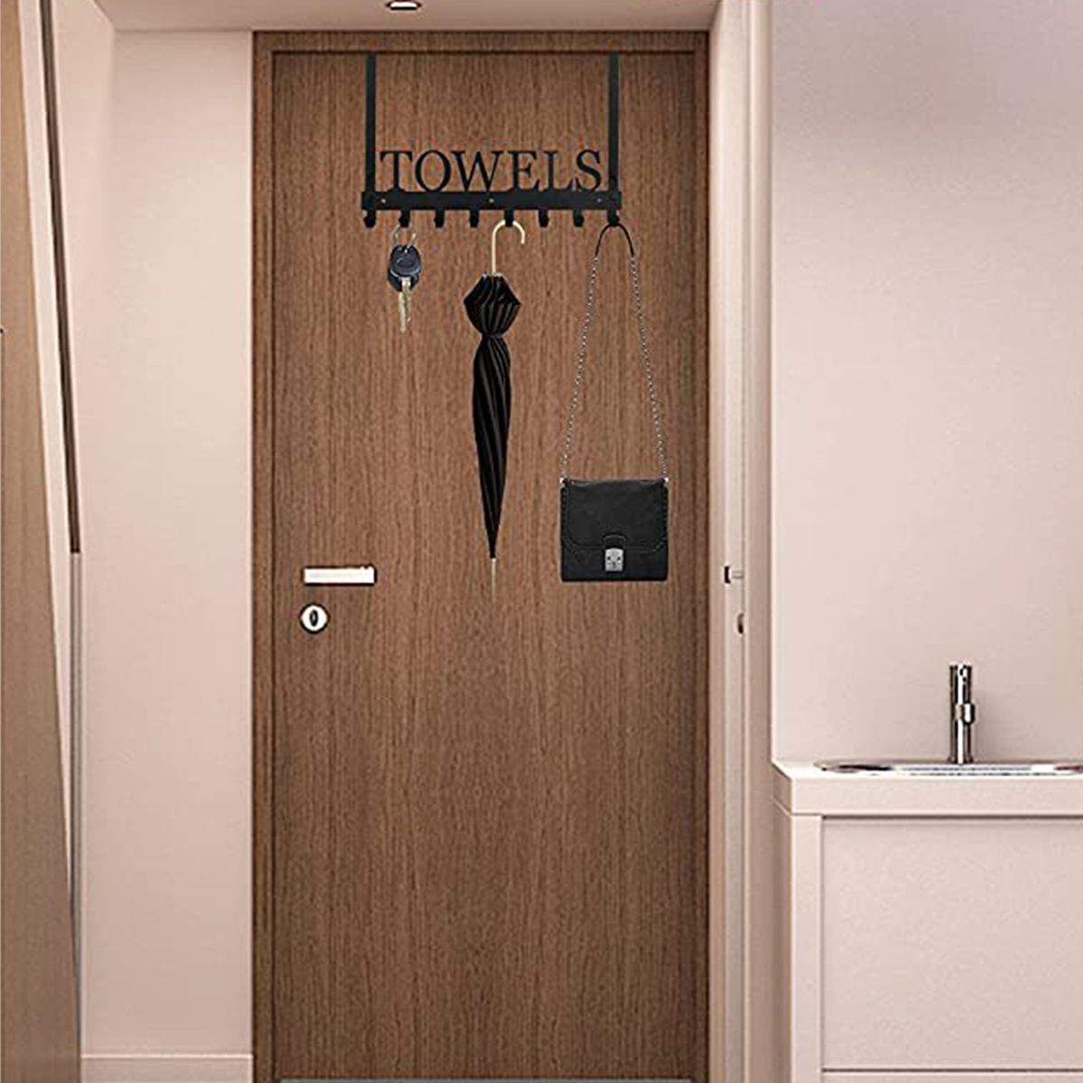 2 In 1 Over Door Hooks Wall Mount Towel Rack Towel Hooks For