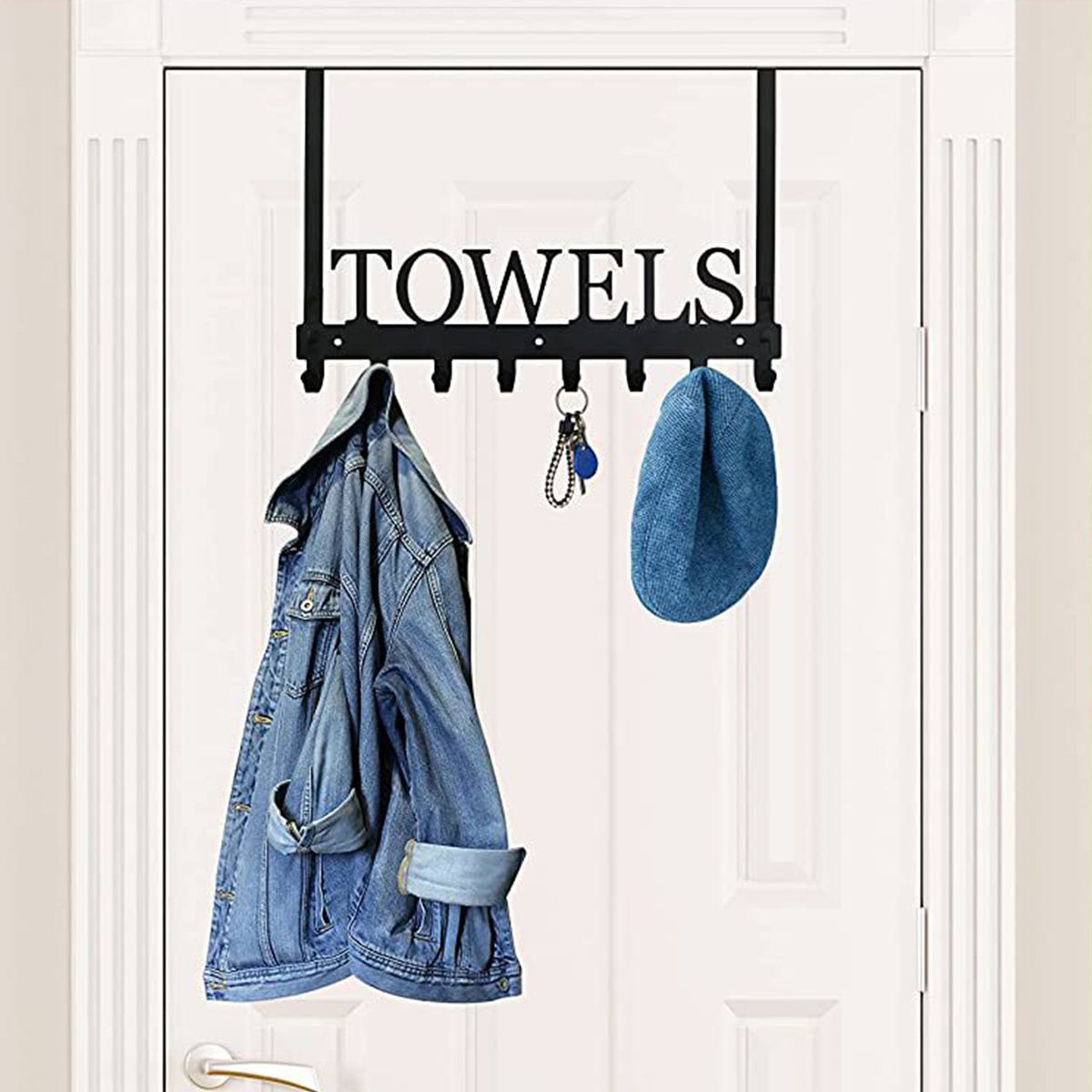 2 In 1 Over Door Hooks Wall Mount Towel Rack Towel Hooks For