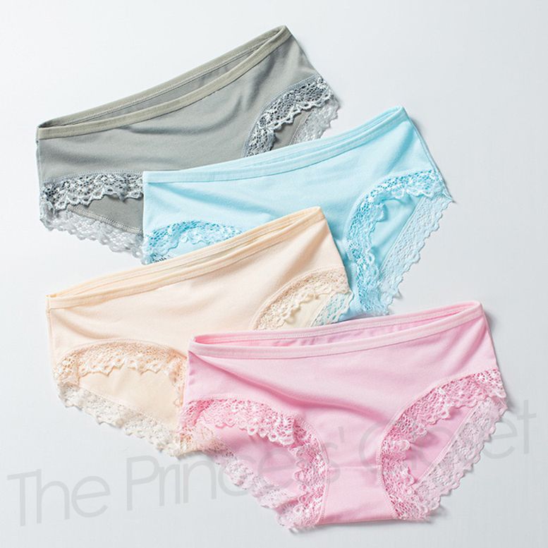 P07 Sexy Transparent Lace Panties-4 In 1