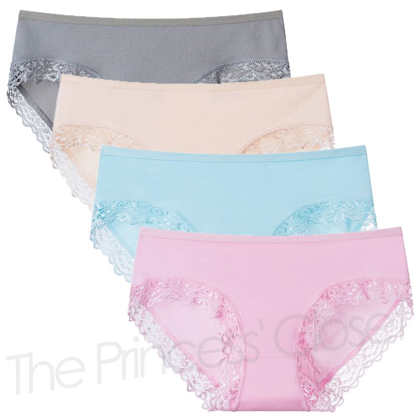 P07 Sexy Transparent Lace Panties-4 In 1