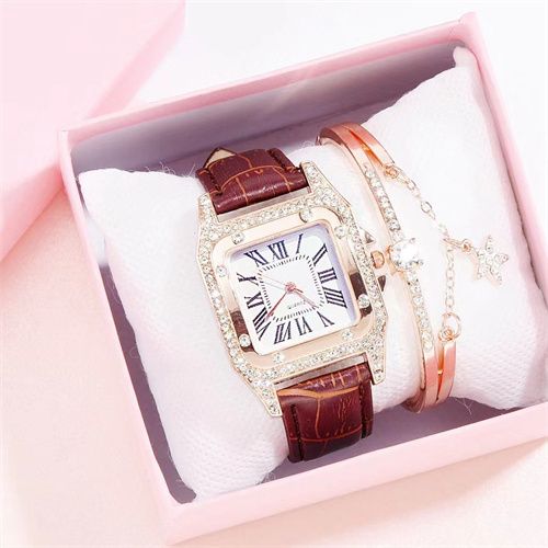 Square Belt Watch+bracelet Set