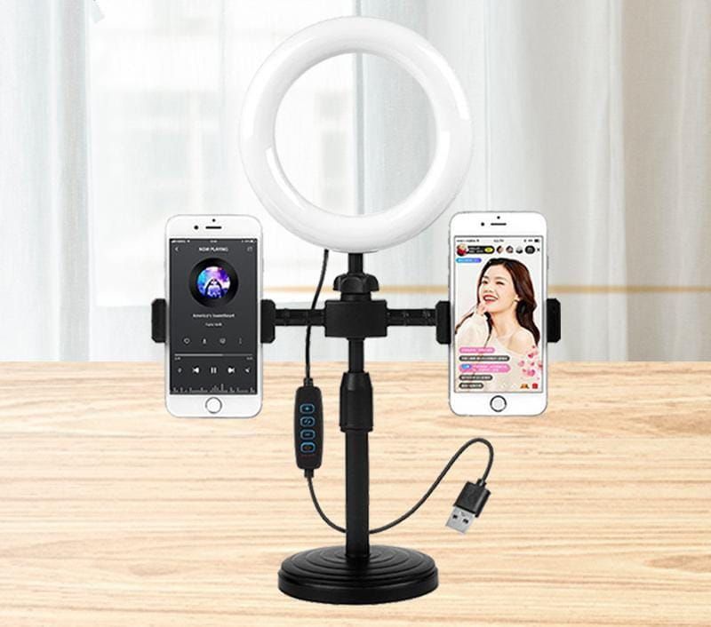 6INCH RING LIGHT WITH 2 PHONE HOLDER