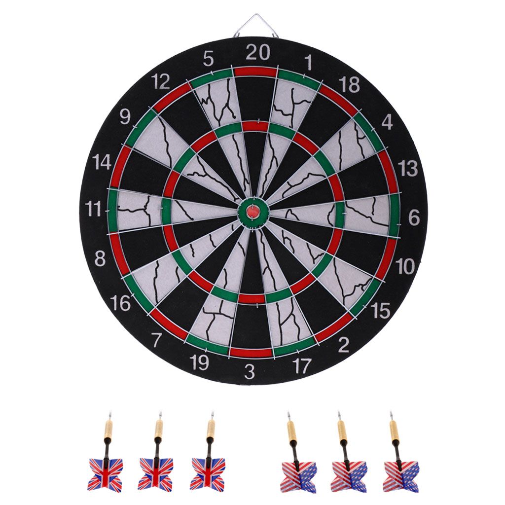 Professional 15 Inch Double 2 Side Flocking Dart Board Dartboard Bulls