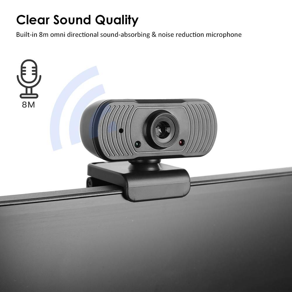 USB Webcam High Definition 1080P Web Camera Built-in Microphone with Clip-on Base USB2.0 Web Cam for Laptop Computer PC Plug and Play