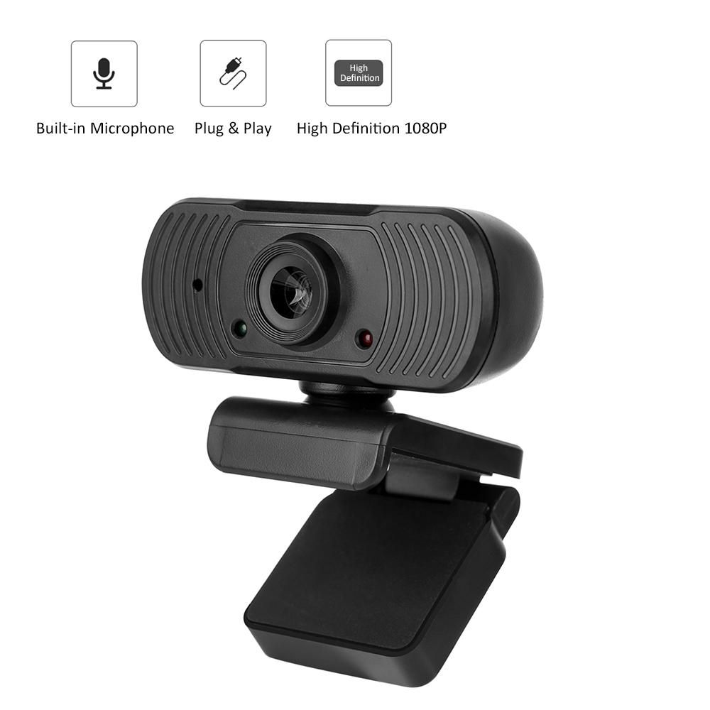 USB Webcam High Definition 1080P Web Camera Built-in Microphone with Clip-on Base USB2.0 Web Cam for Laptop Computer PC Plug and Play