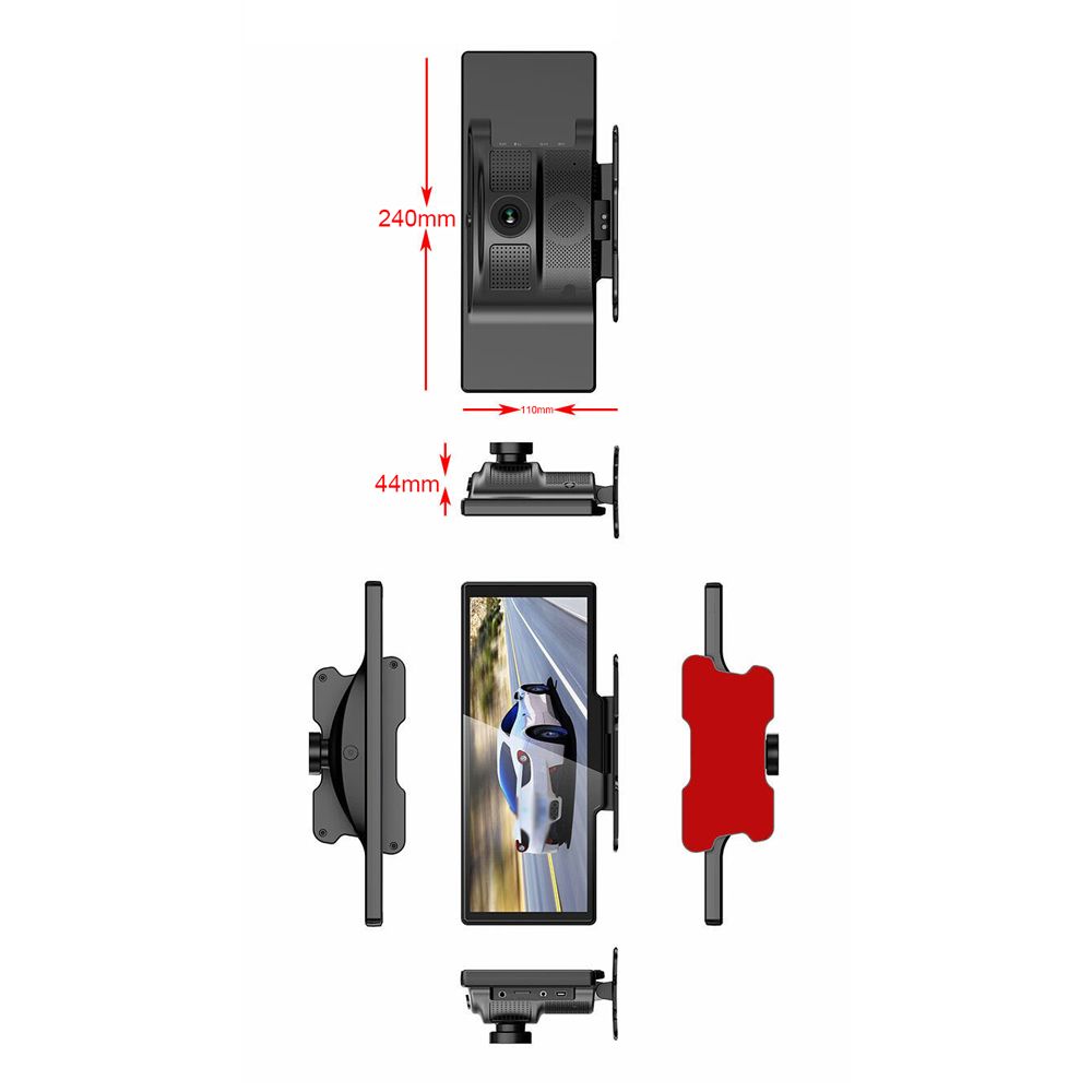 4K DVR Dash Camera Front   Rear Driving Recorder With 10.26