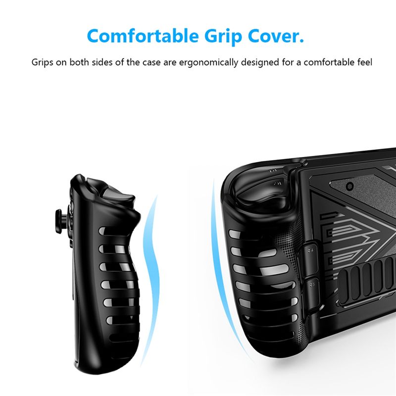 Anti Slip TPU Case for Valve Steam Deck Shockproof Protective Game Console Shockproof Non-Slip Protective Case Black)
