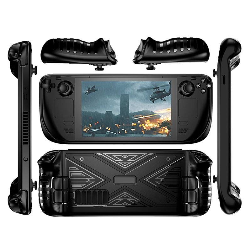 Anti Slip TPU Case for Valve Steam Deck Shockproof Protective Game Console Shockproof Non-Slip Protective Case Black)