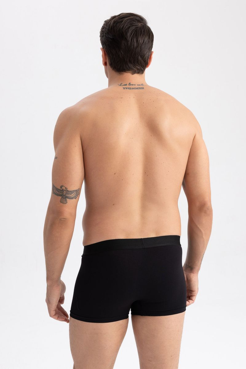 5 Piece Man Casual Regular Fit Knitted Boxer - Black