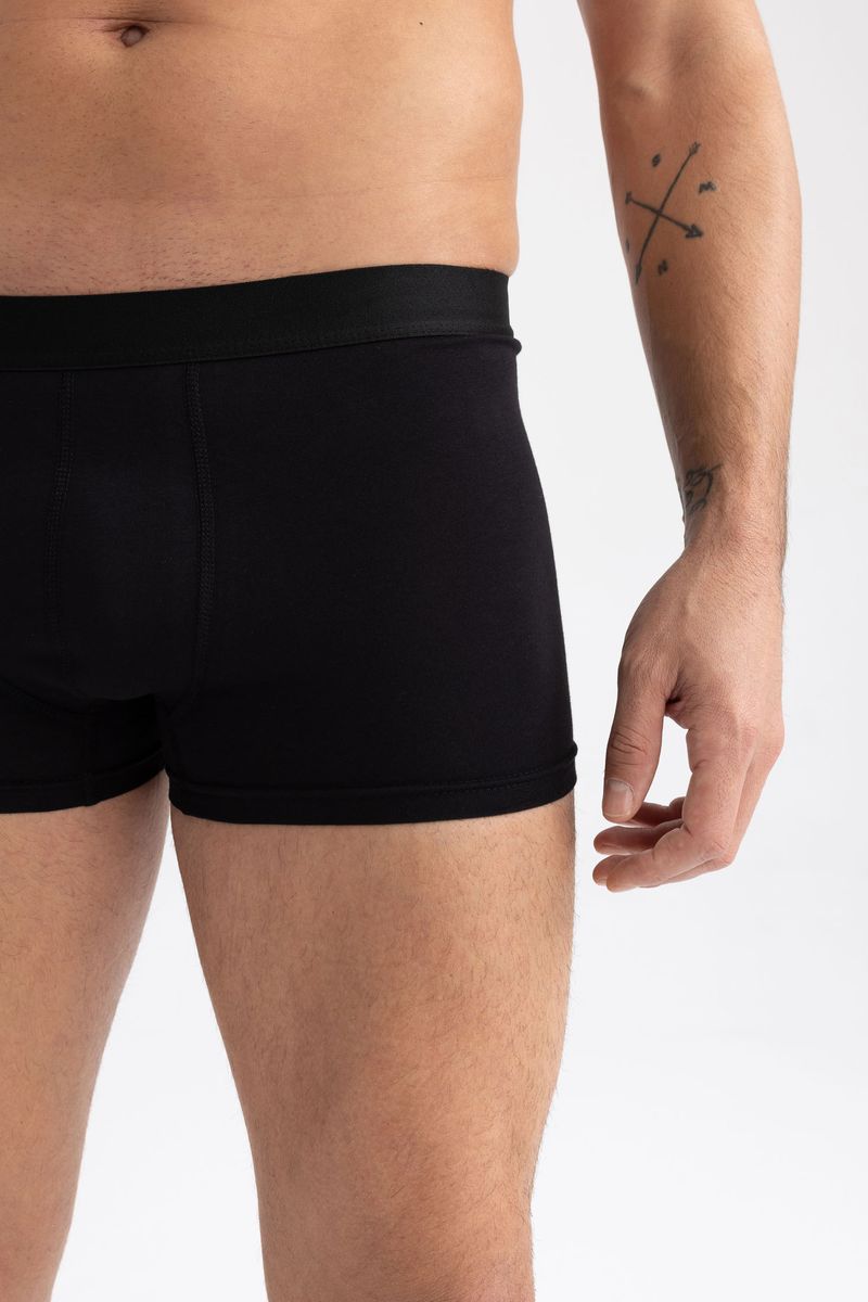 5 Piece Man Casual Regular Fit Knitted Boxer - Black