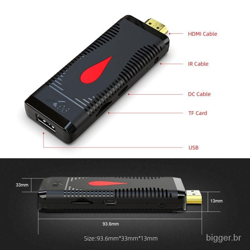 X96 Android Tv Stick  10 S400 Of Allwinner H313 Quad Core Media 4k 60fps H.265 2.4g Wifi Google