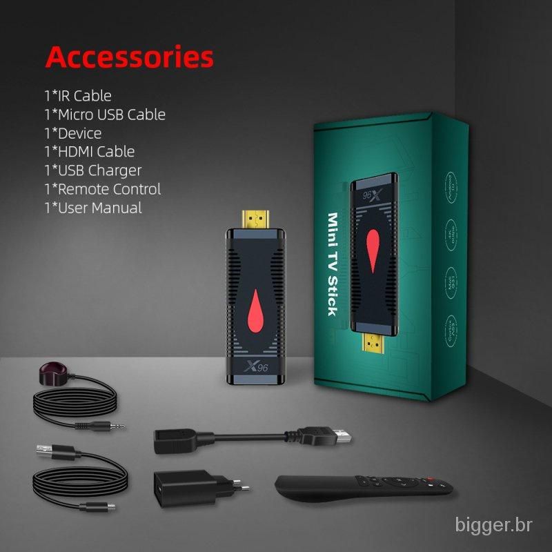 X96 Android Tv Stick  10 S400 Of Allwinner H313 Quad Core Media 4k 60fps H.265 2.4g Wifi Google