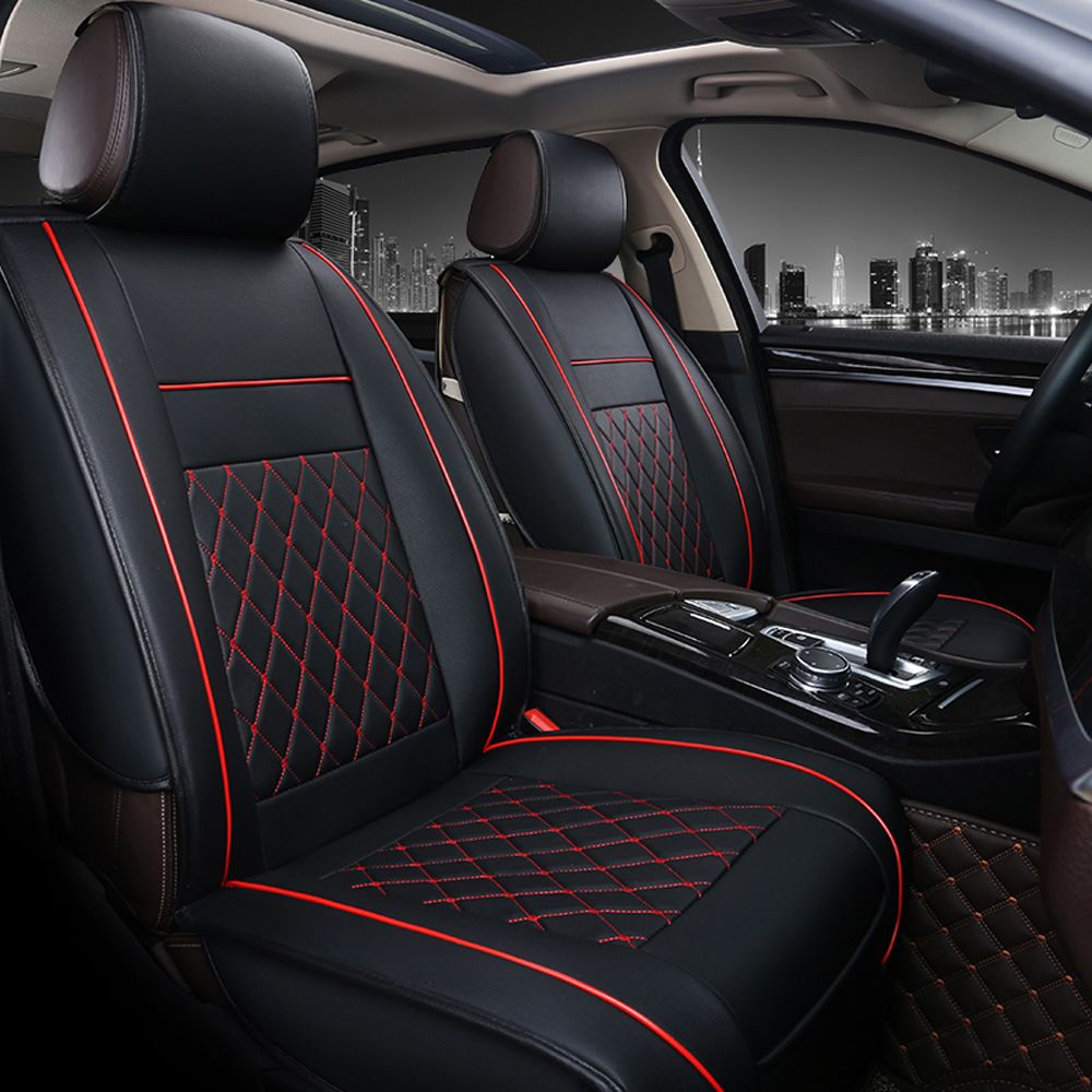 Universal All Car Leather Support Pad Car Seat Covers Cushion Autocovers Car Styling Black And Red