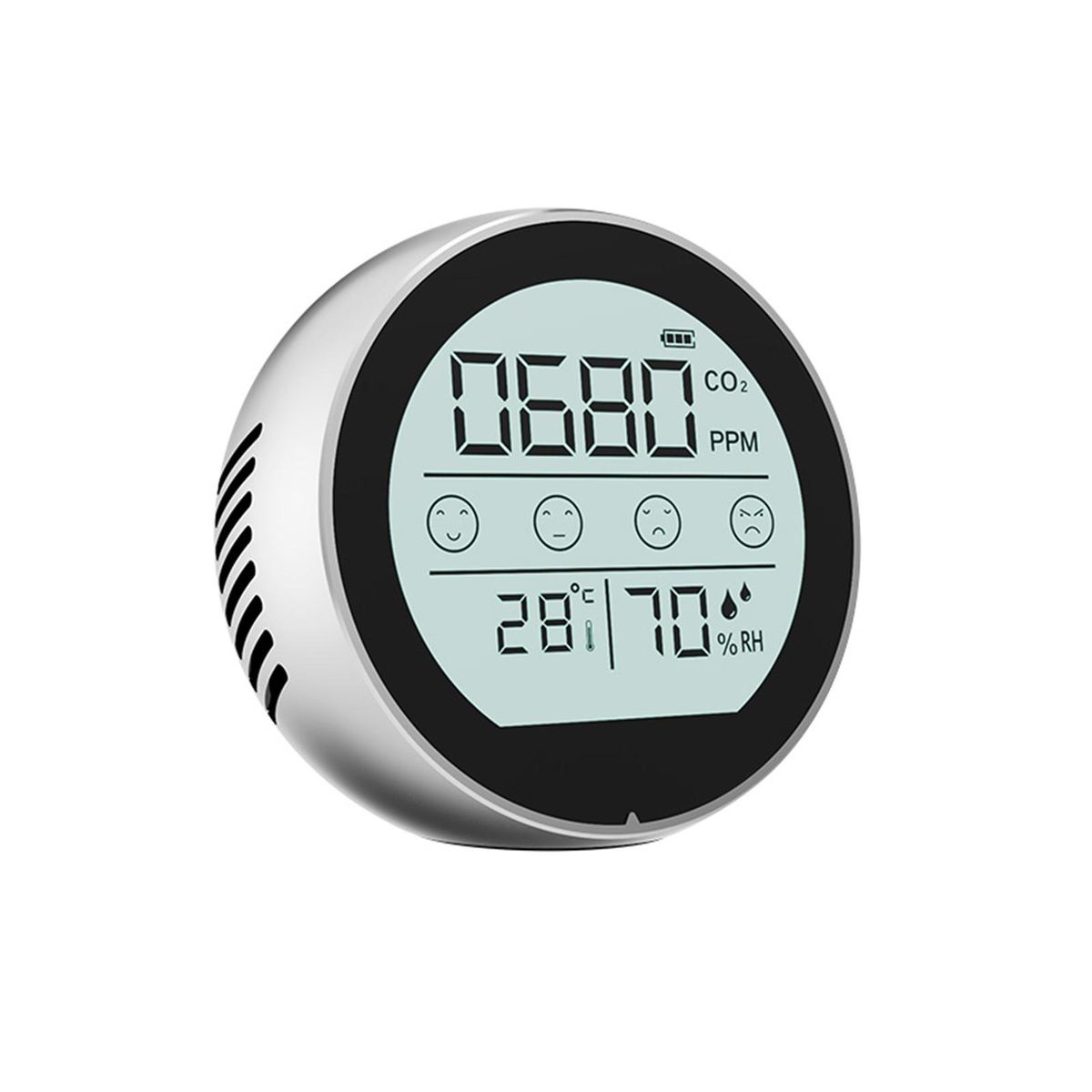 1 Set Air Quality Detector Humidity Temperature Carbon Dioxide Monitor Silver