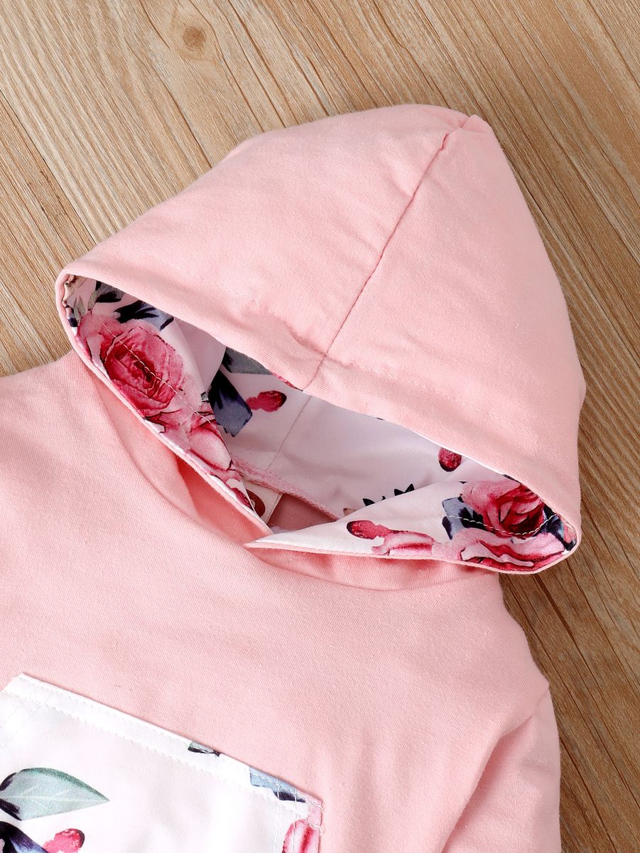 Baby Girls Long Sleeve Hoodie Sportswear -Pink