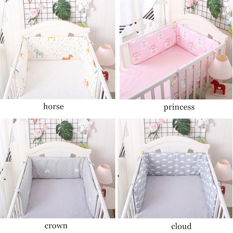 Crown Pattern 180*30 Cm Crib Bumpers U/l Shape Baby Bedding