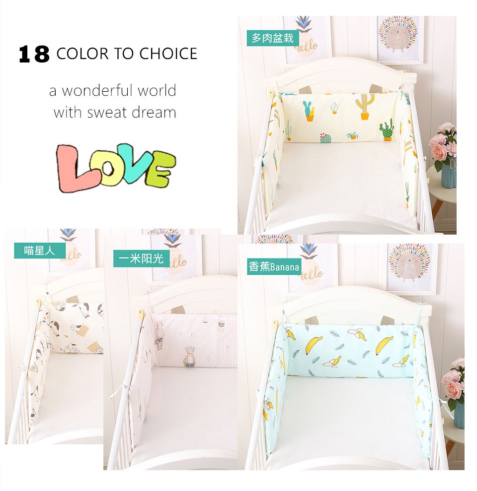 Crown Pattern 180*30 Cm Crib Bumpers U/l Shape Baby Bedding