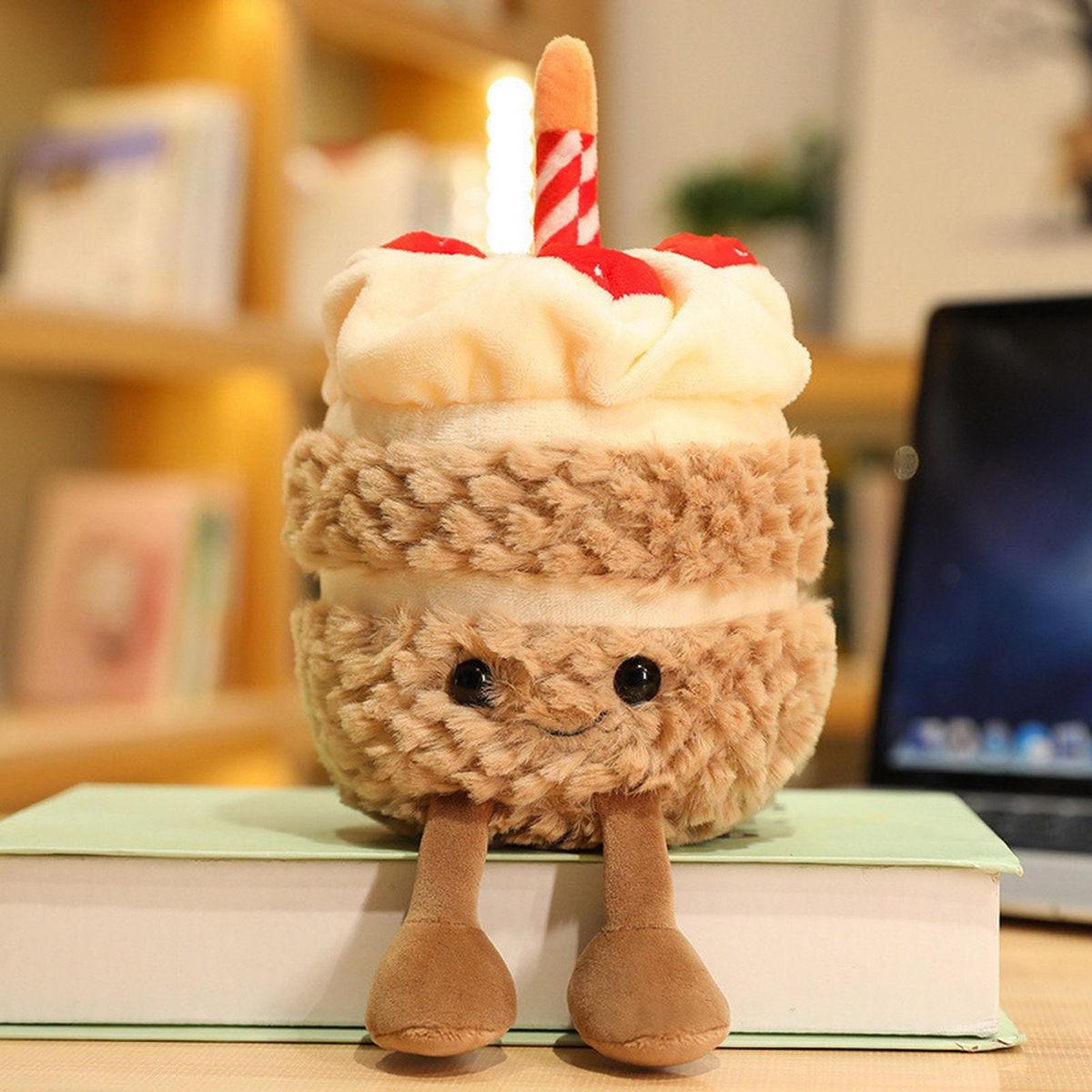 Birthday Cake Doll Children Strawberry Birthday Cake Doll Plush Toys Brown