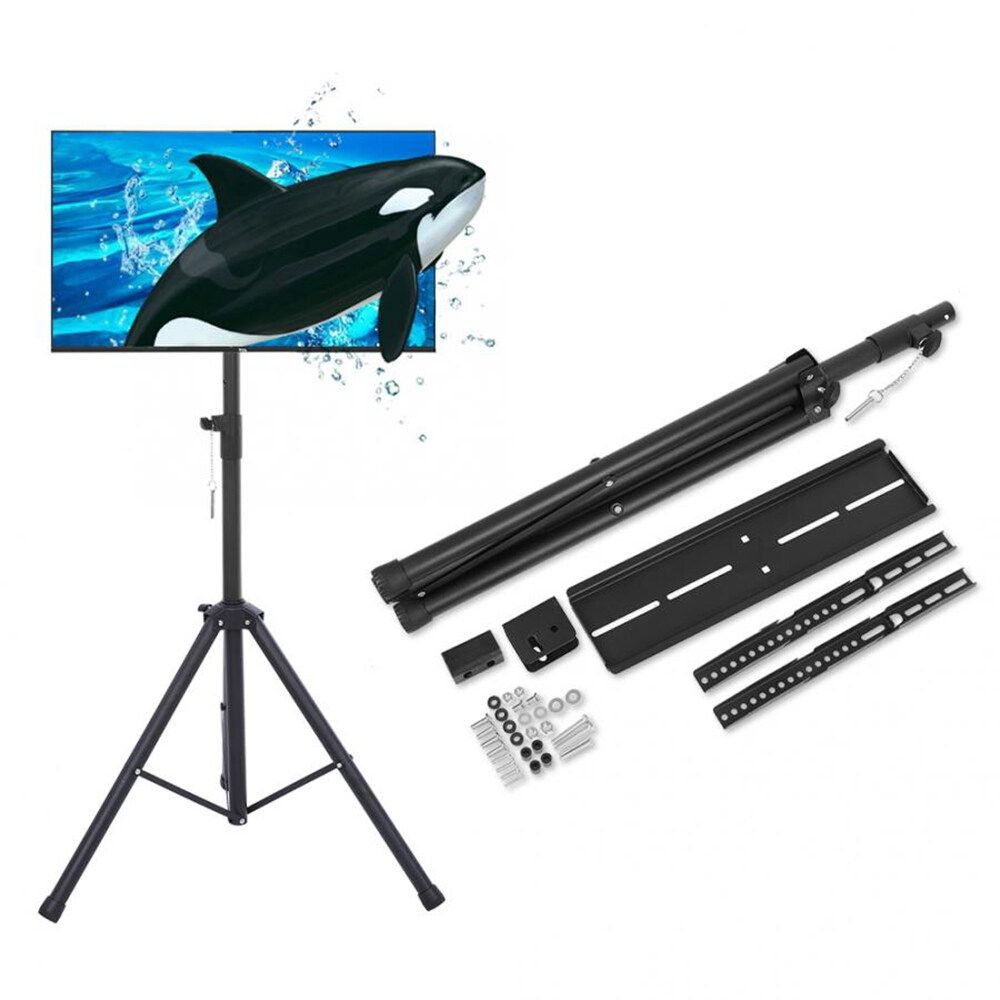 2Pcs Portable Foldable Tripod TV Stand Adjustable Height Bracket Mount For 26" To 50" Flat Screen