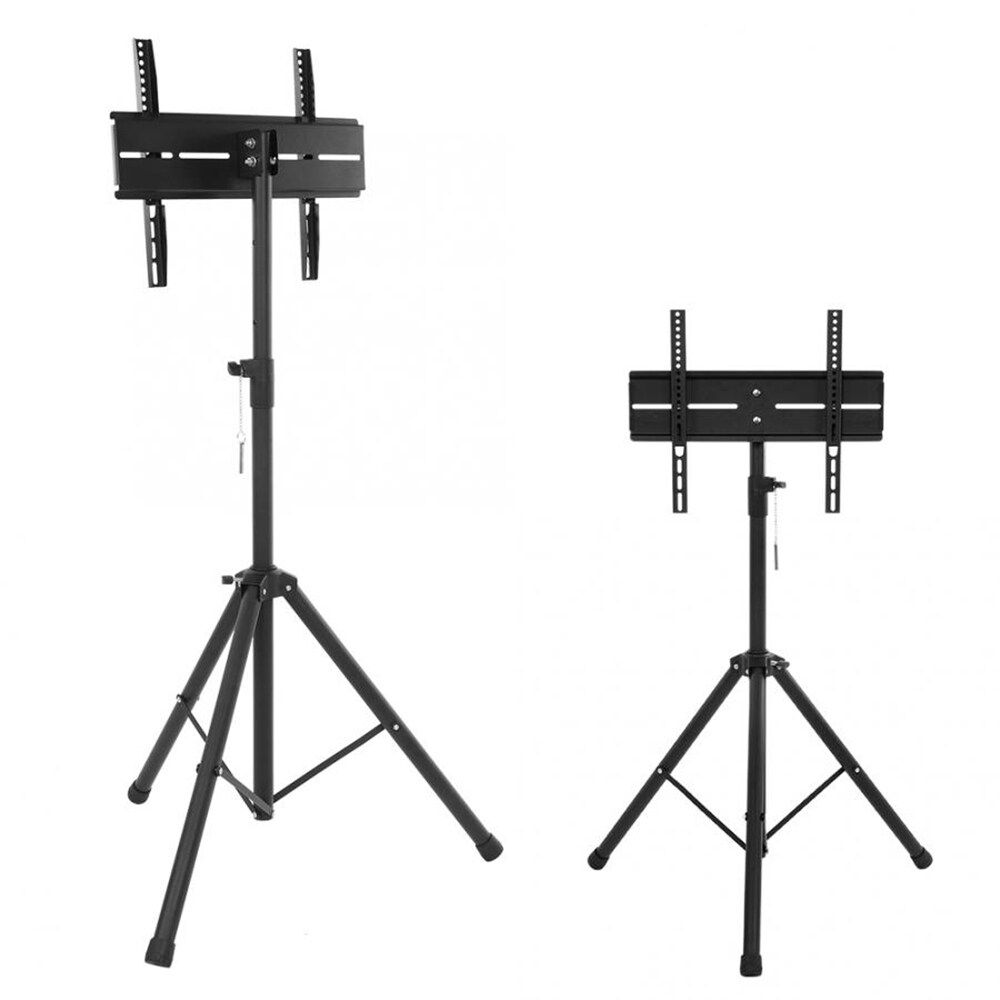 2Pcs Portable Foldable Tripod TV Stand Adjustable Height Bracket Mount For 26" To 50" Flat Screen