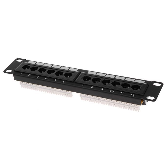 Patch Panel Rack 10in 12Port Cat5e UTP RJ45 JACK Housing Distribution