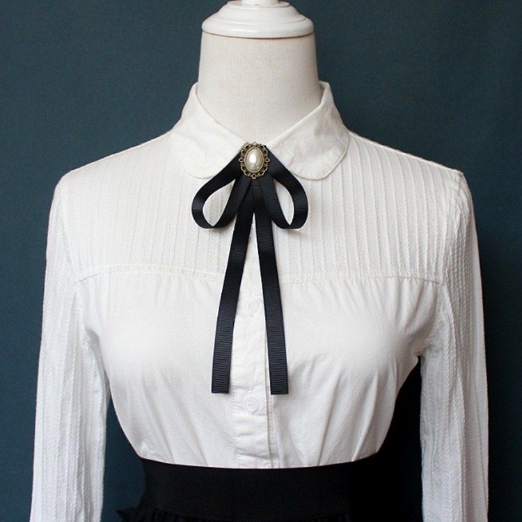 Professional Collar Black Bow Tie Shirt Accessories For Women