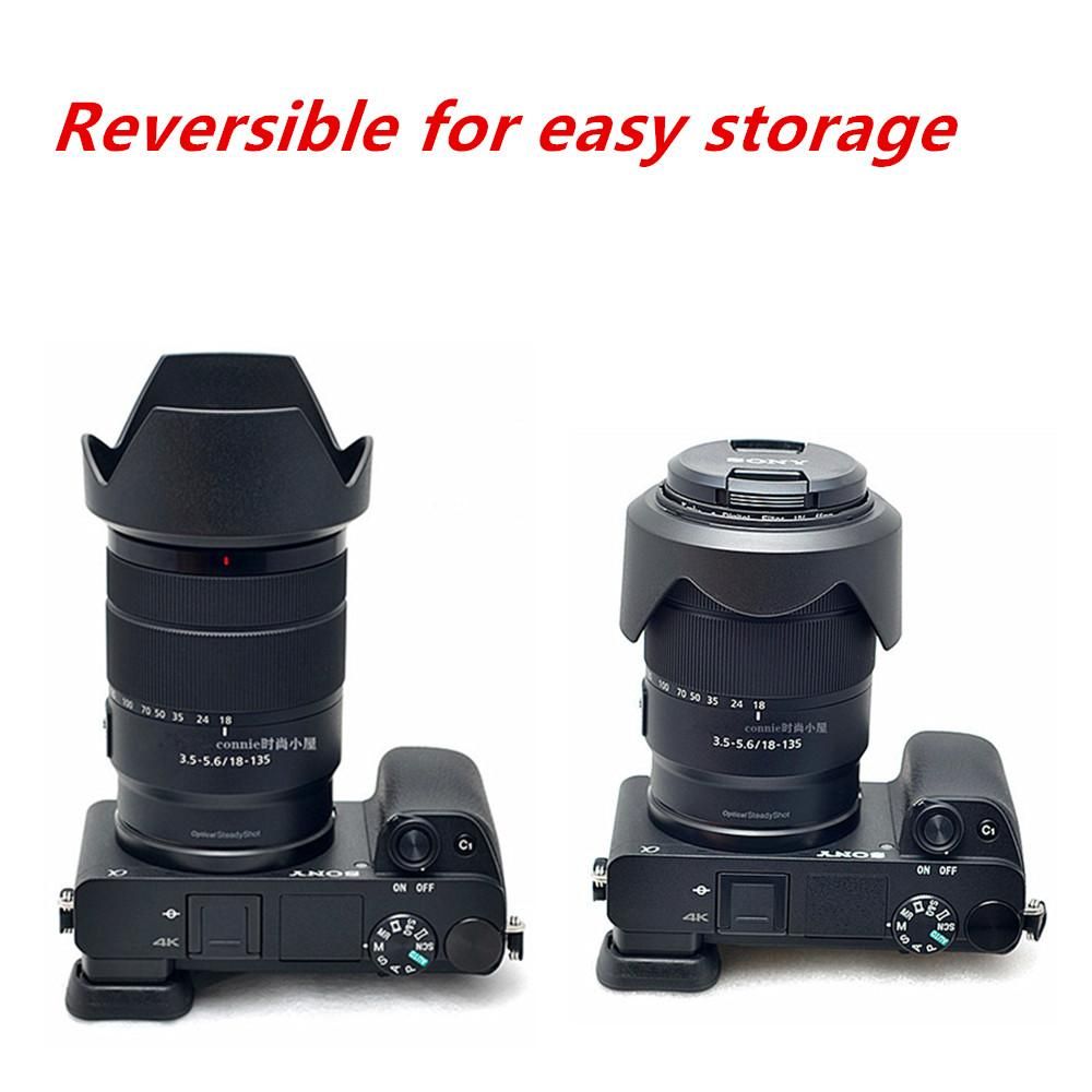 Bayonet Reversible Camera Lens Hood Shade ALC-SH153 For Sony E 18-135mm E-Mount SEL18135 A6700 A6600 A6500 A6400 A6300 A6000