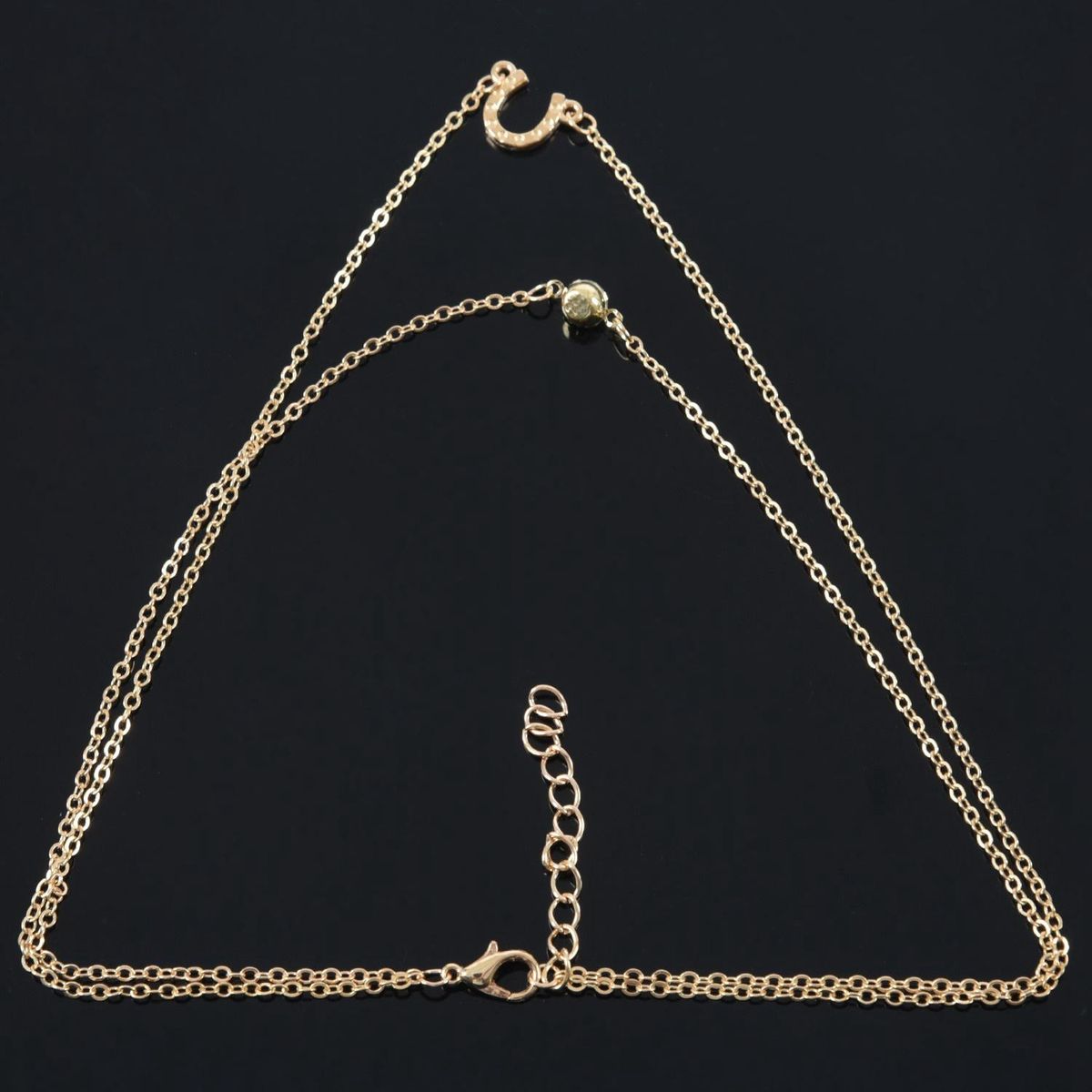 Single U Piercing Flash Double Layer Alloy Necklace