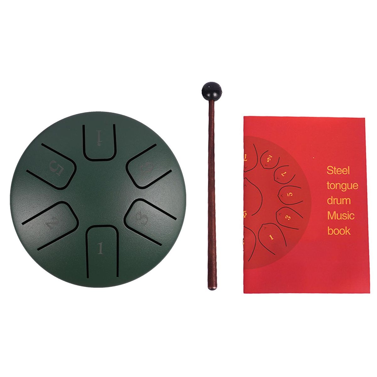 6 Notes 3.8-inch Mini Steel Tongue Drum Hand Pan Drum Zen Drum Percussion Instrument with Drumsticks for Beginner Musical Education Concert Mind Healing Yoga Meditation