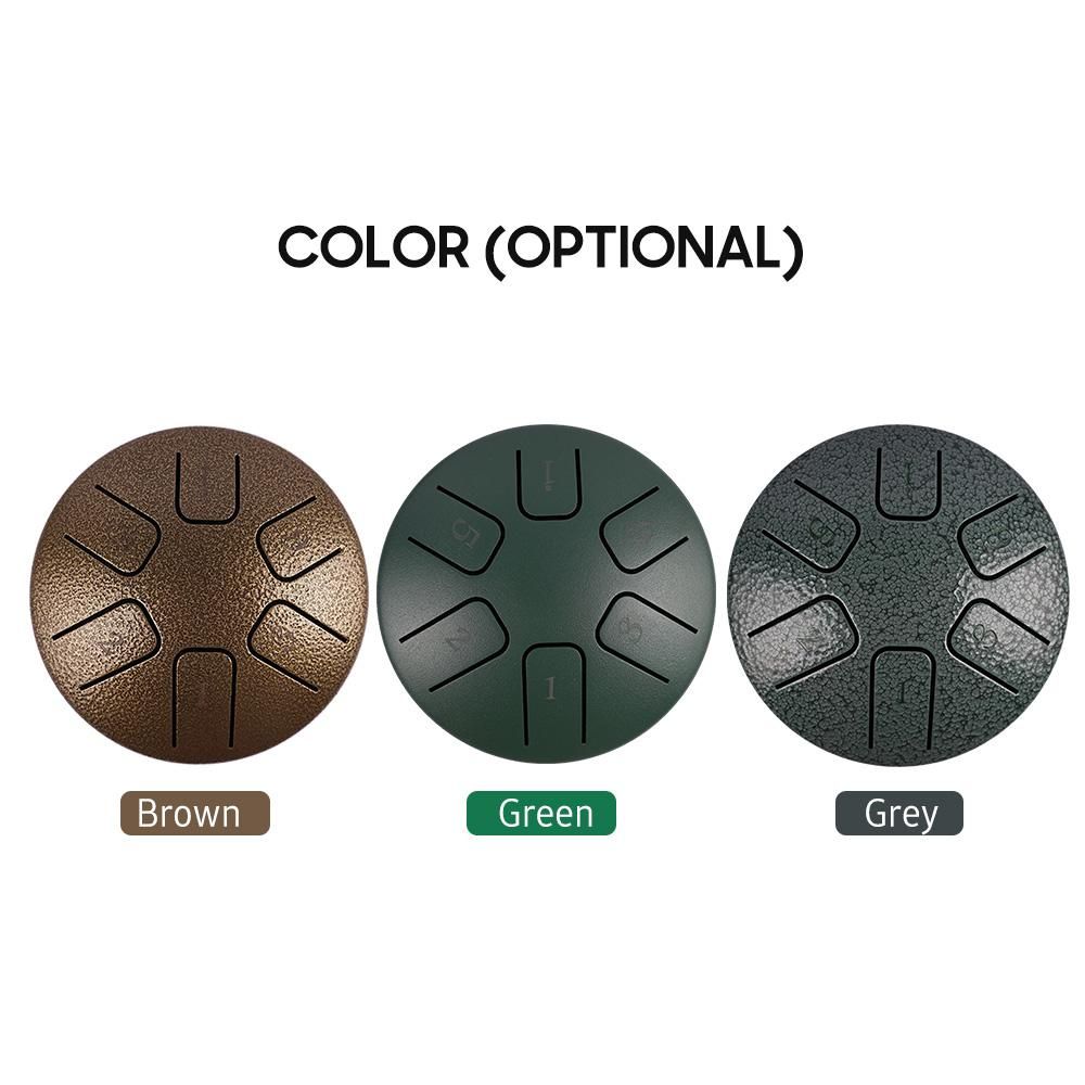 6 Notes 3.8-inch Mini Steel Tongue Drum Hand Pan Drum Zen Drum Percussion Instrument with Drumsticks for Beginner Musical Education Concert Mind Healing Yoga Meditation