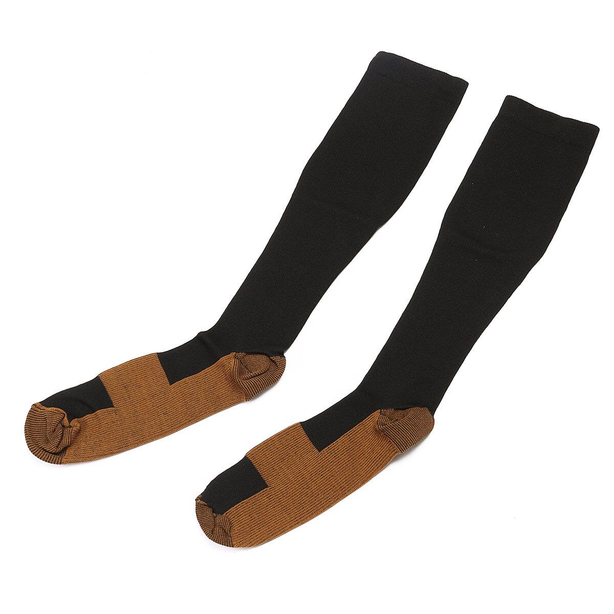 2Pcs Unisex Copper Infused Anti-Fatigue Compression Socks Varicose Vein Stocking L/XL L/XL