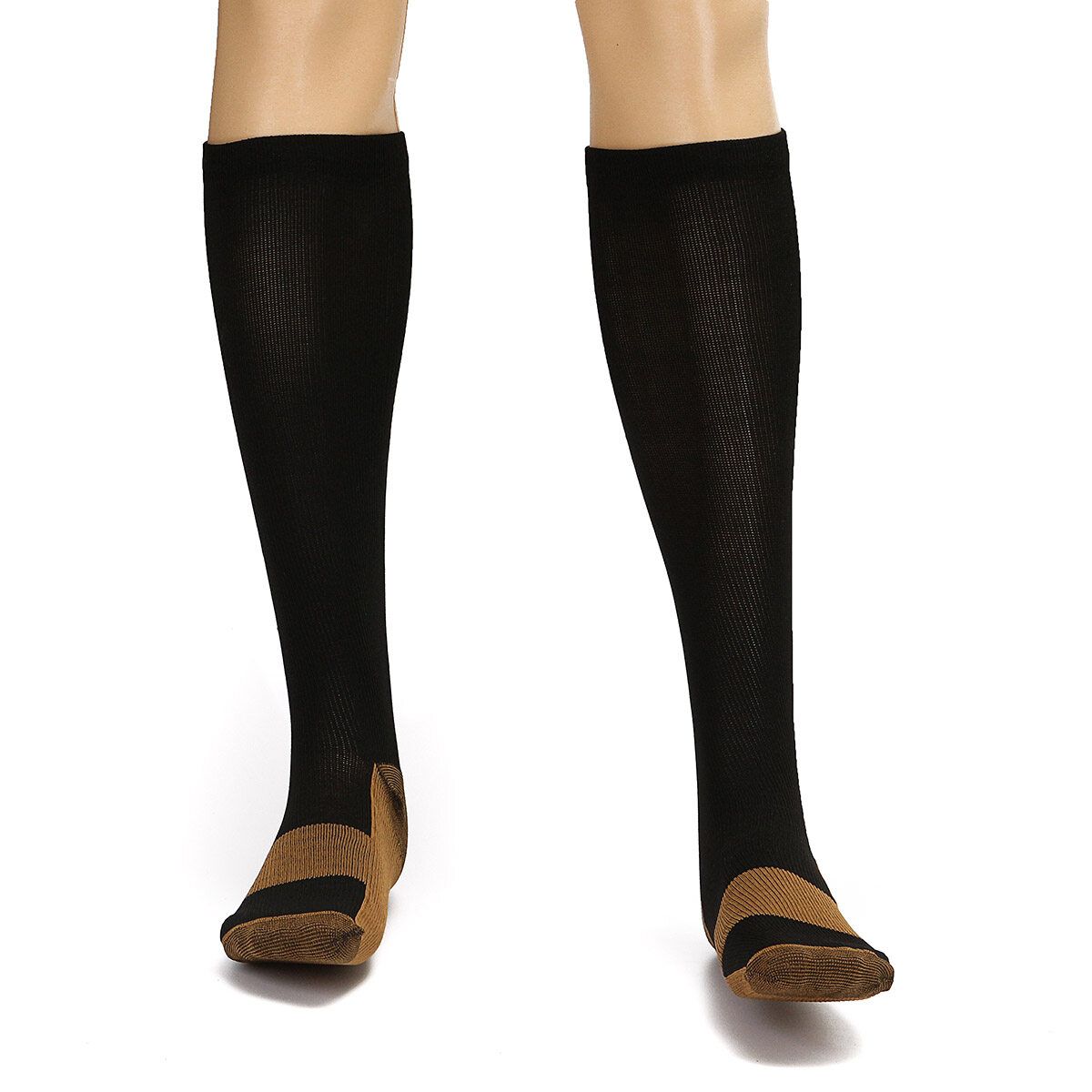 2Pcs Unisex Copper Infused Anti-Fatigue Compression Socks Varicose Vein Stocking L/XL L/XL