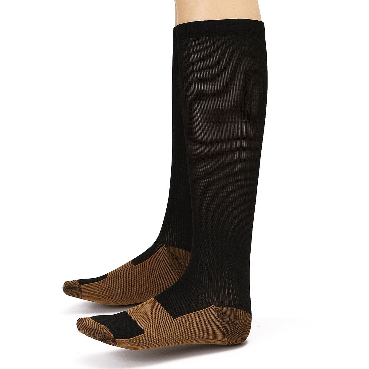 2Pcs Unisex Copper Infused Anti-Fatigue Compression Socks Varicose Vein Stocking L/XL L/XL
