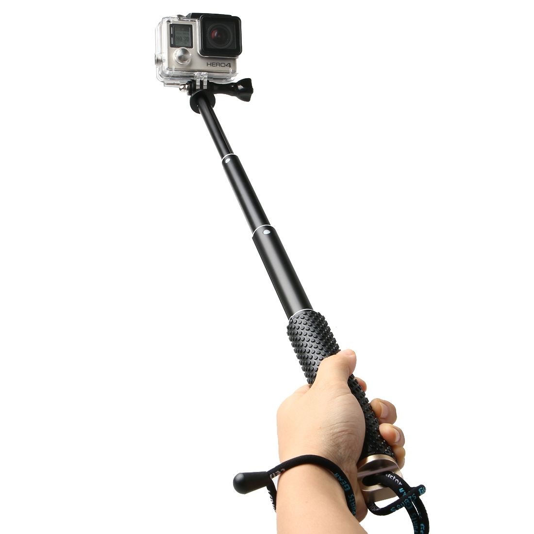 Hand Held Extendable Pole Monopod With Screw For GoPro HERO4 /3+ /3 /2, Max Length: 49cm(Gold)