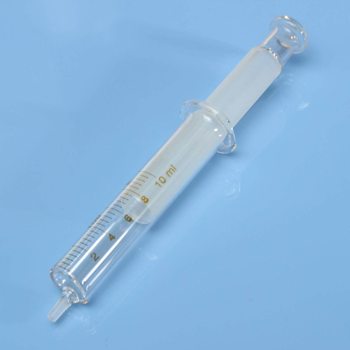1 X 10mL Blue Glass Syringes Sampler Lab Glassware